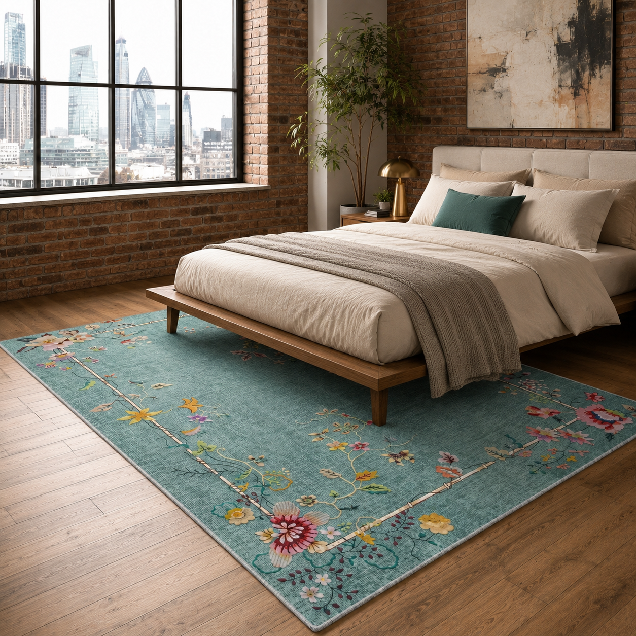 RW7113 washable chenille rug texture and pattern detail