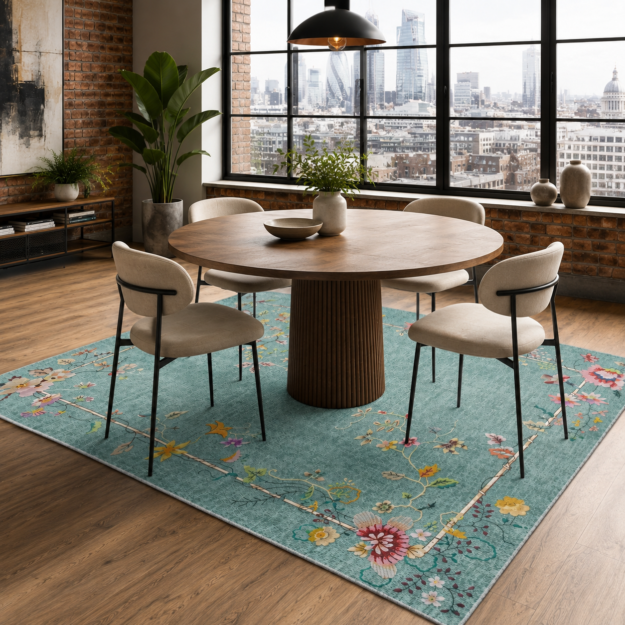 RW7113 washable chenille rug texture and pattern detail