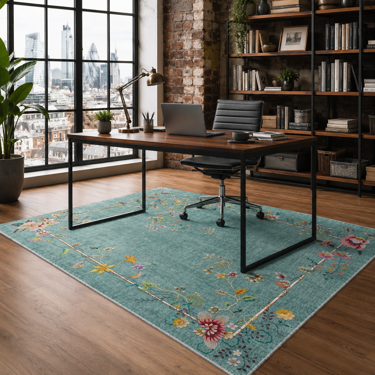 RW7113 washable chenille rug texture and pattern detail