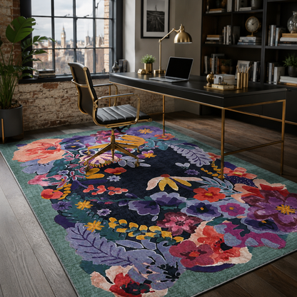 RW7114 washable chenille rug texture and pattern detail