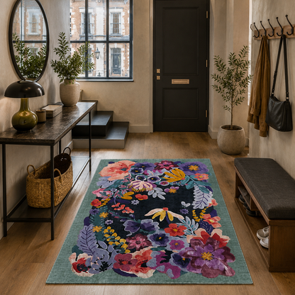 RW7114 washable chenille rug texture and pattern detail