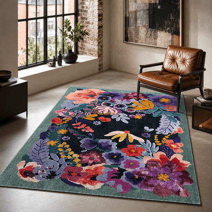 RW7114 washable chenille rug texture and pattern detail