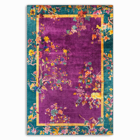 RW7115 washable chenille area rug viewed from above