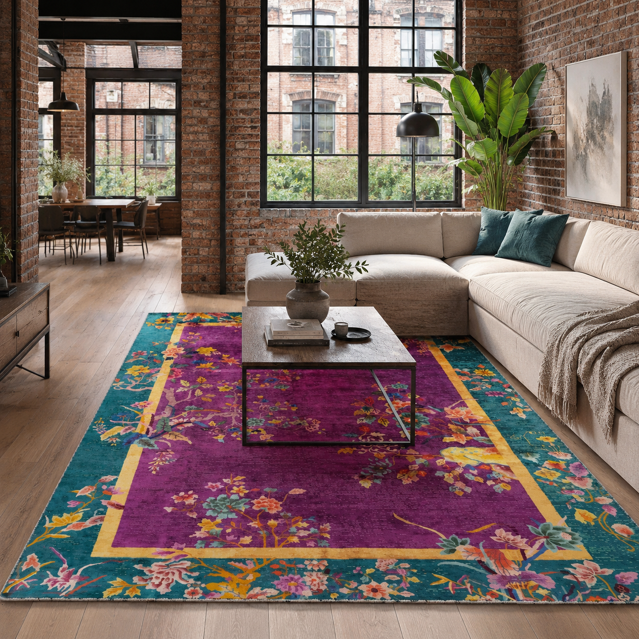 RW7115 washable chenille rug texture and pattern detail