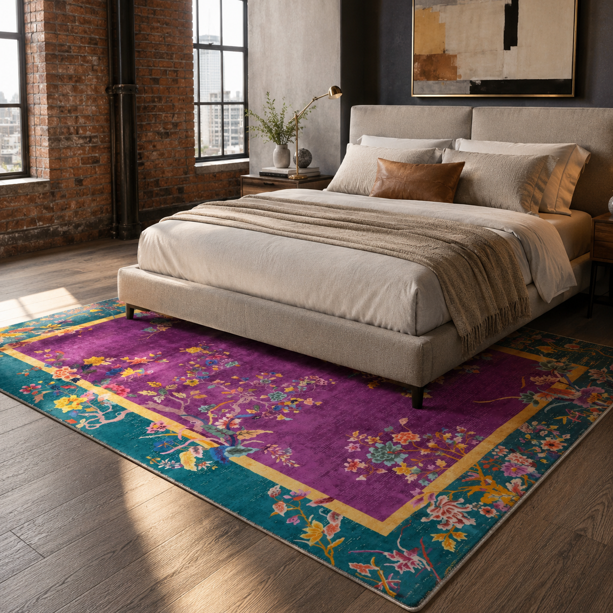 RW7115 washable chenille rug texture and pattern detail