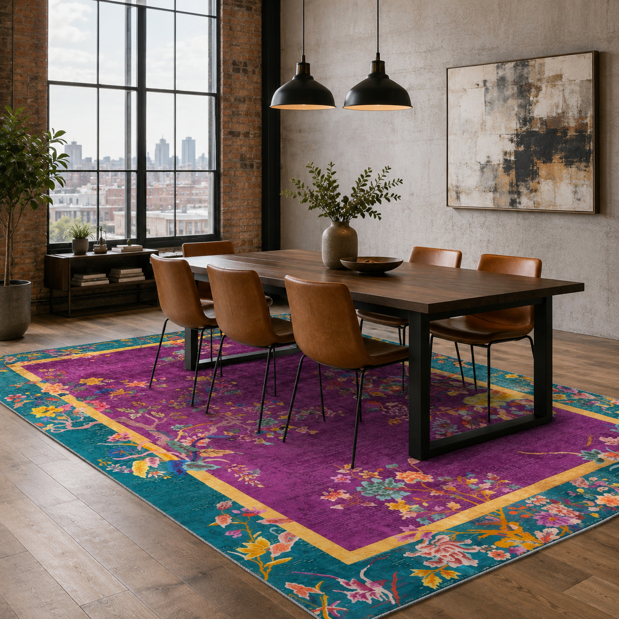 RW7115 washable chenille rug texture and pattern detail