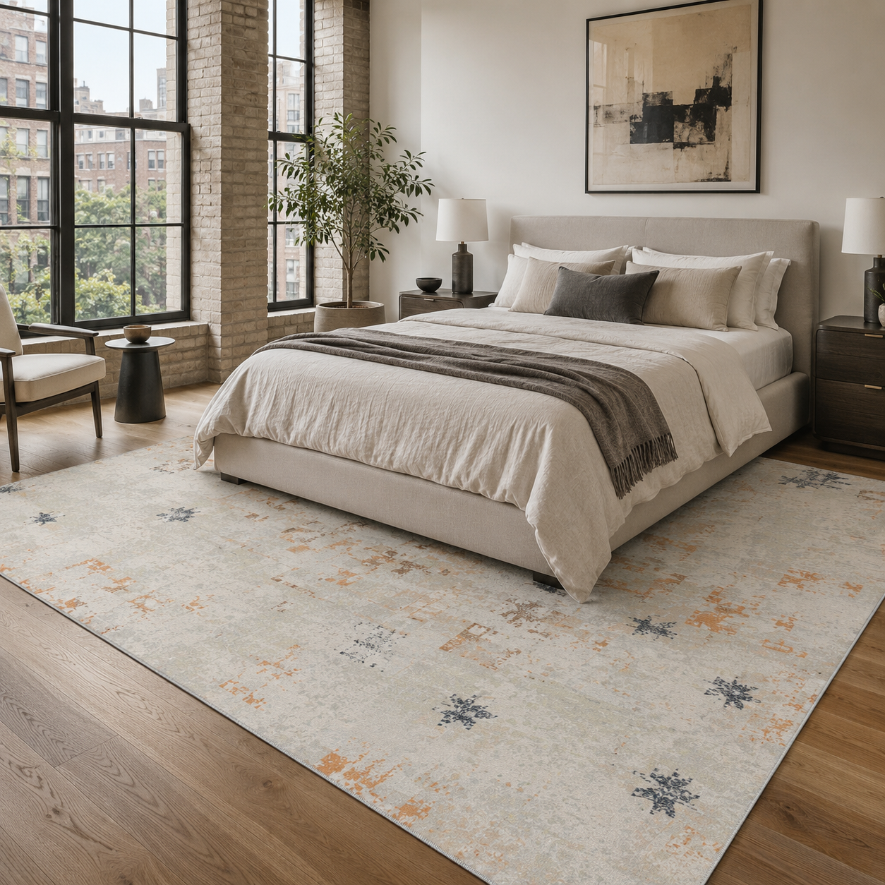 RW7116 washable chenille rug texture and pattern detail