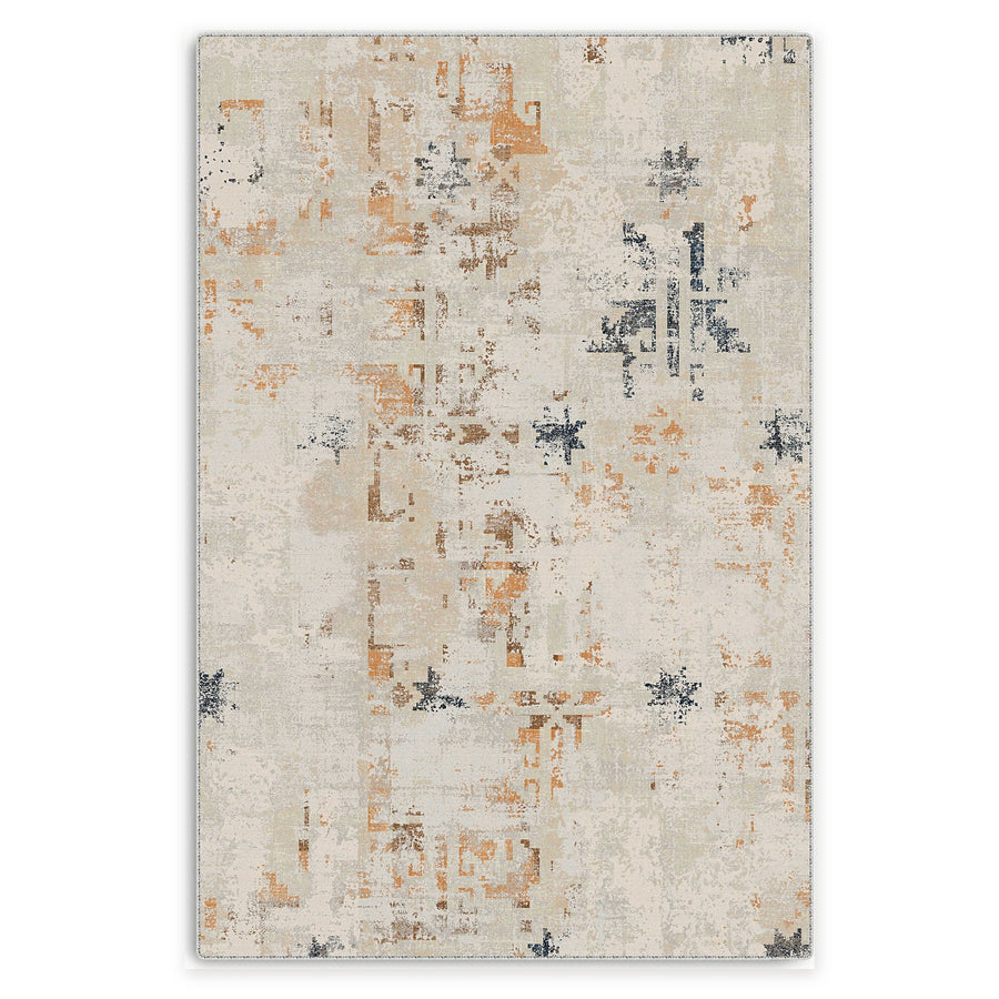 Painted Heritage Navy Blue Washable Rug
