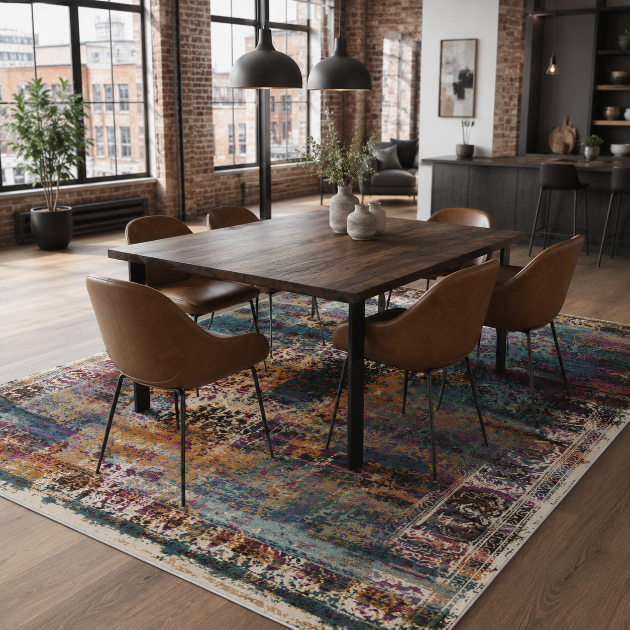 RW7118 washable chenille rug texture and pattern detail