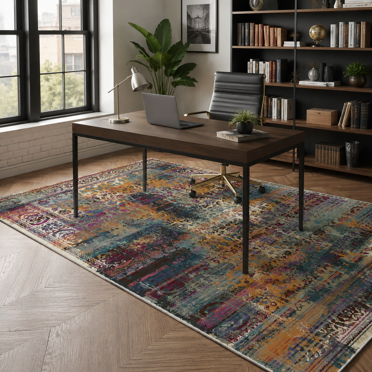 RW7118 washable chenille rug texture and pattern detail