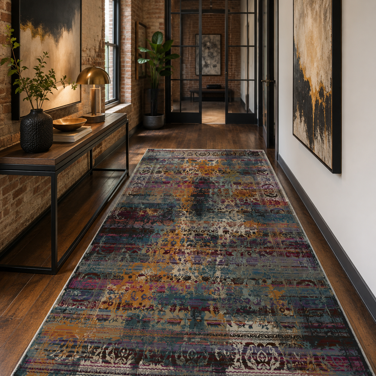 RW7118 washable chenille rug texture and pattern detail