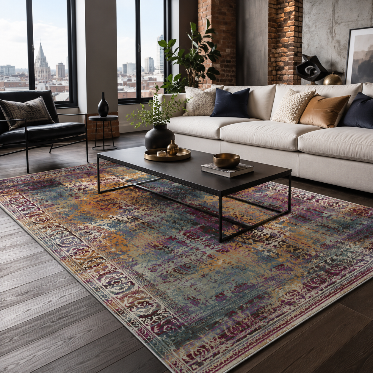 RW7118 washable chenille rug texture and pattern detail