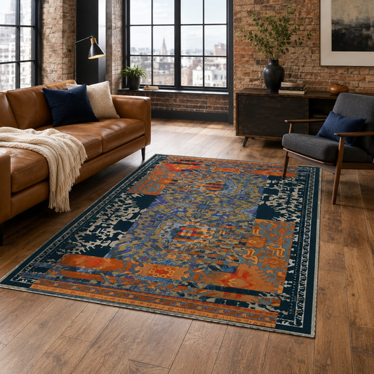 RW7119 washable chenille area rug