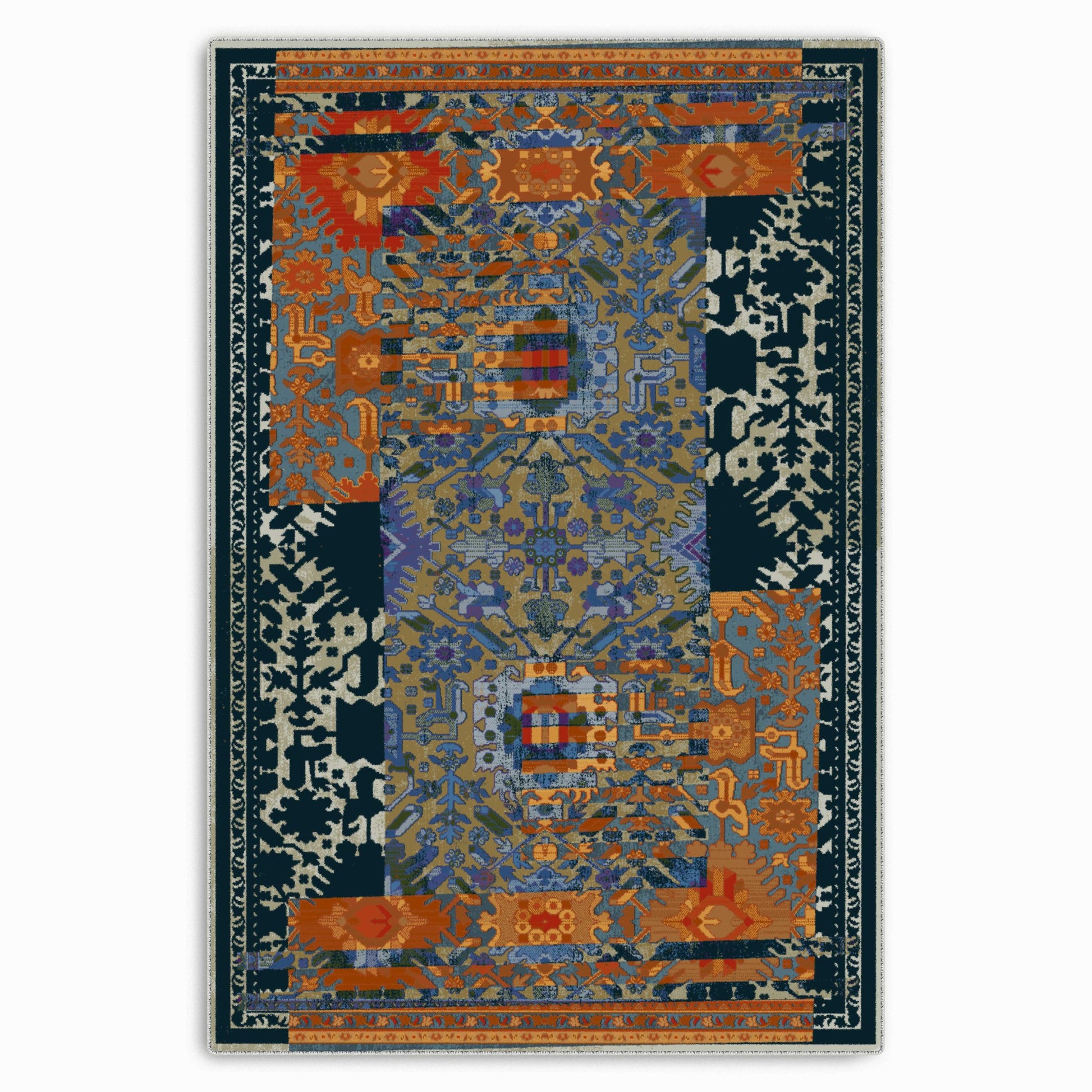 RW7119 washable chenille area rug viewed from above