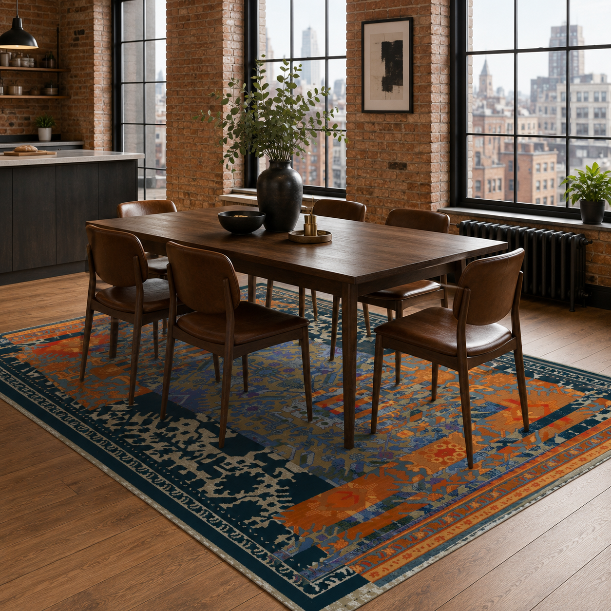 RW7119 washable chenille rug texture and pattern detail