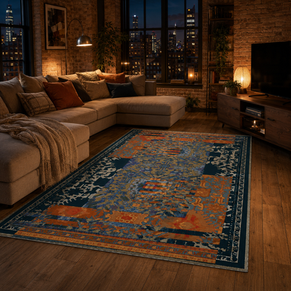RW7119 washable chenille rug texture and pattern detail
