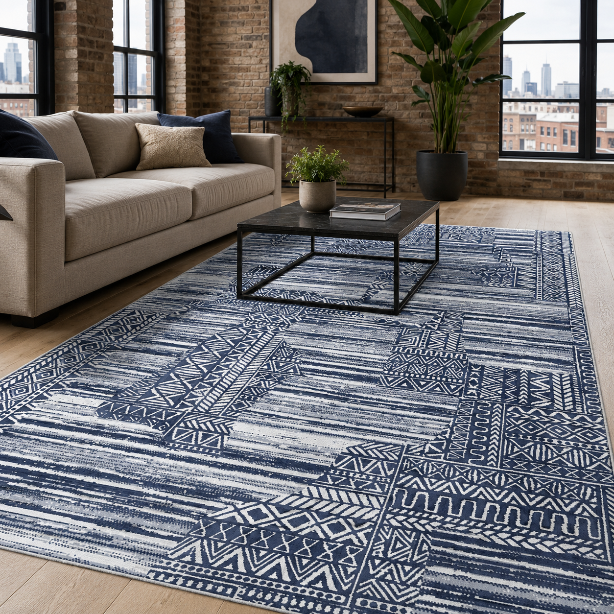 RW7120 washable chenille rug texture and pattern detail