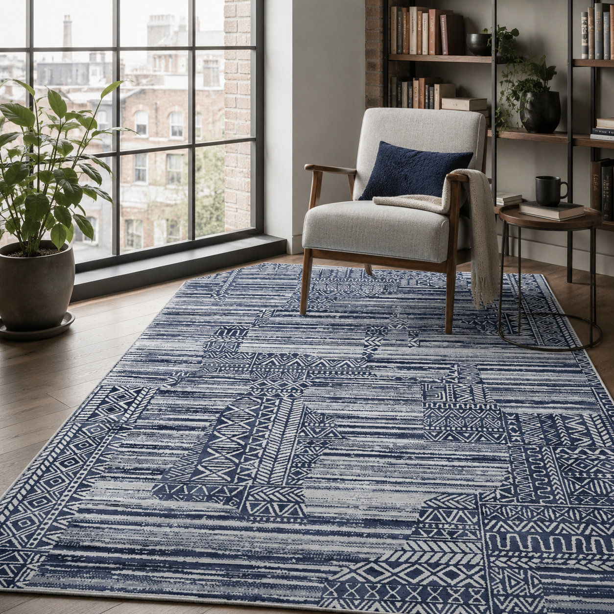 RW7120 washable chenille rug texture and pattern detail