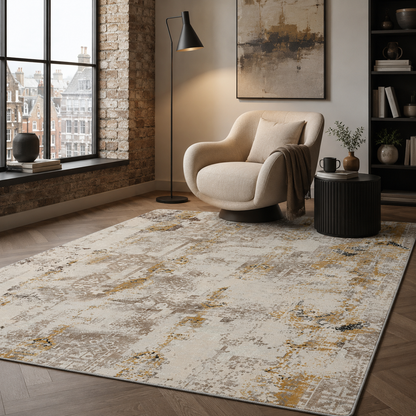 RW7121 washable chenille rug texture and pattern detail