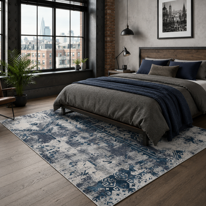 RW7123 washable chenille rug texture and pattern detail