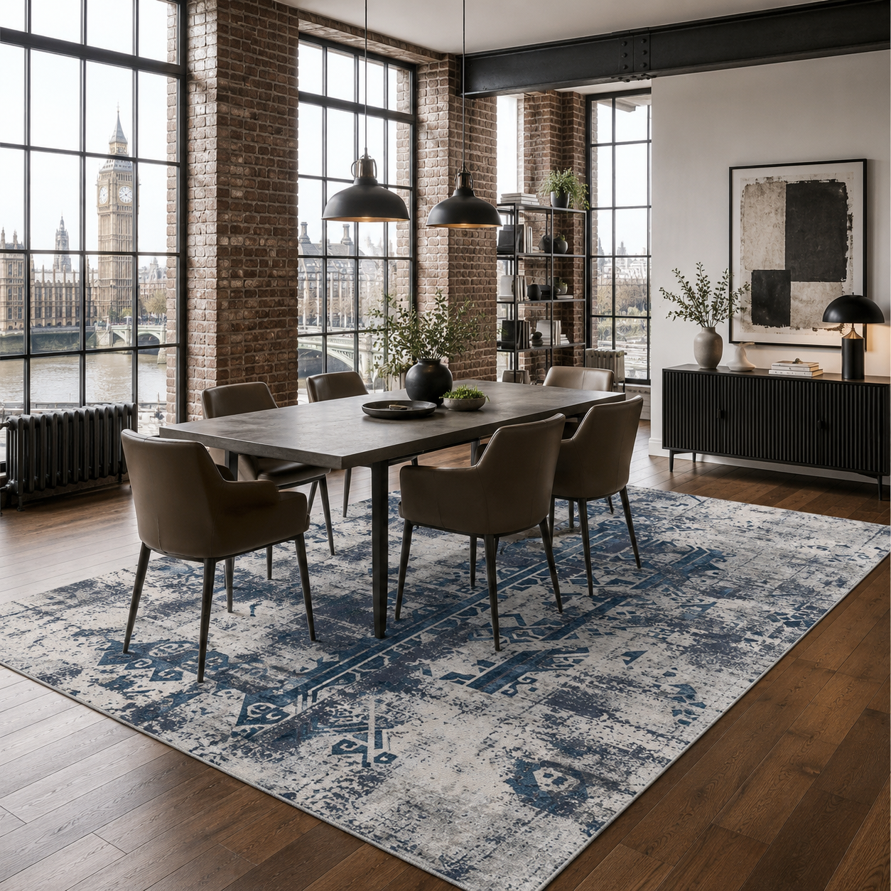 RW7123 washable chenille rug texture and pattern detail