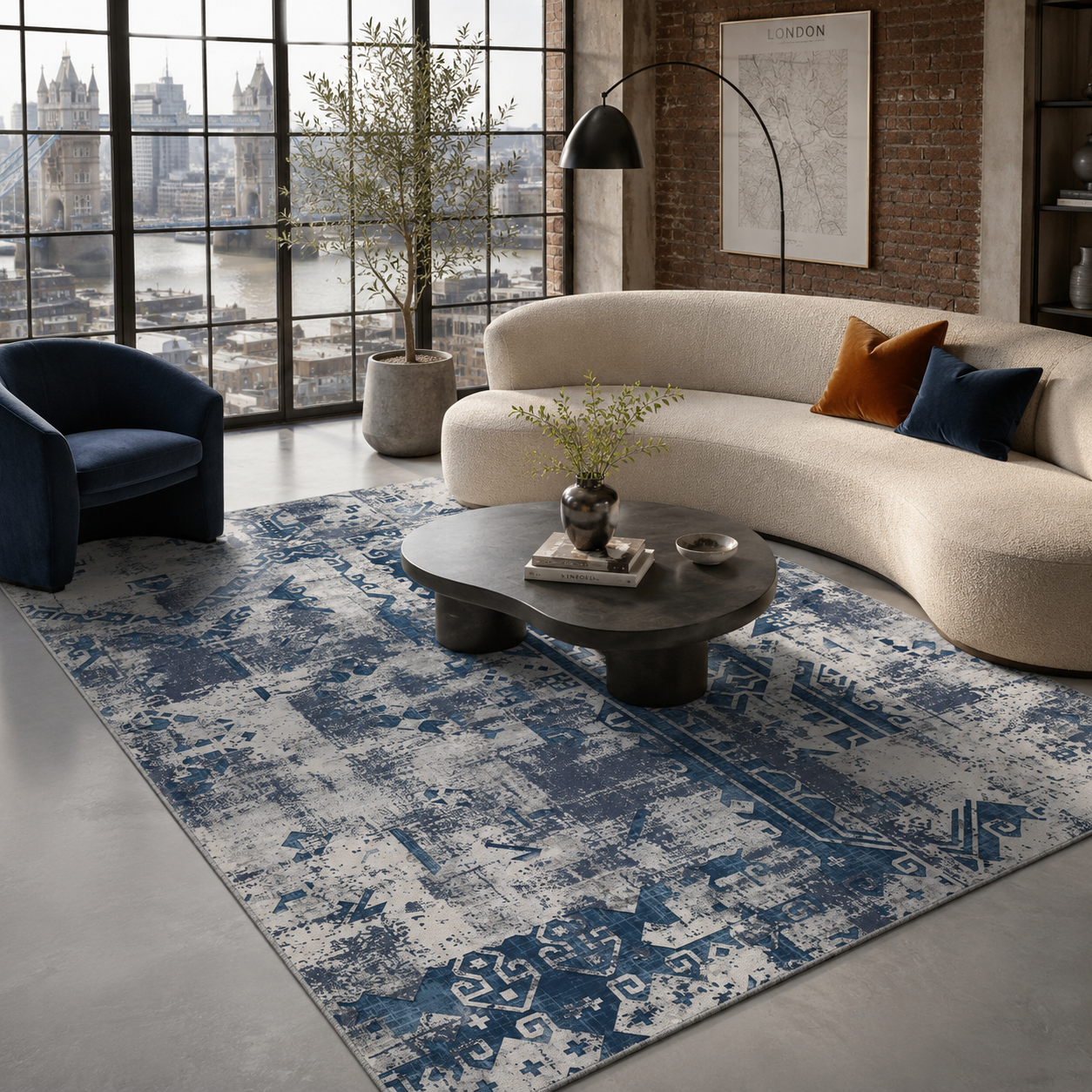 RW7123 washable chenille rug texture and pattern detail