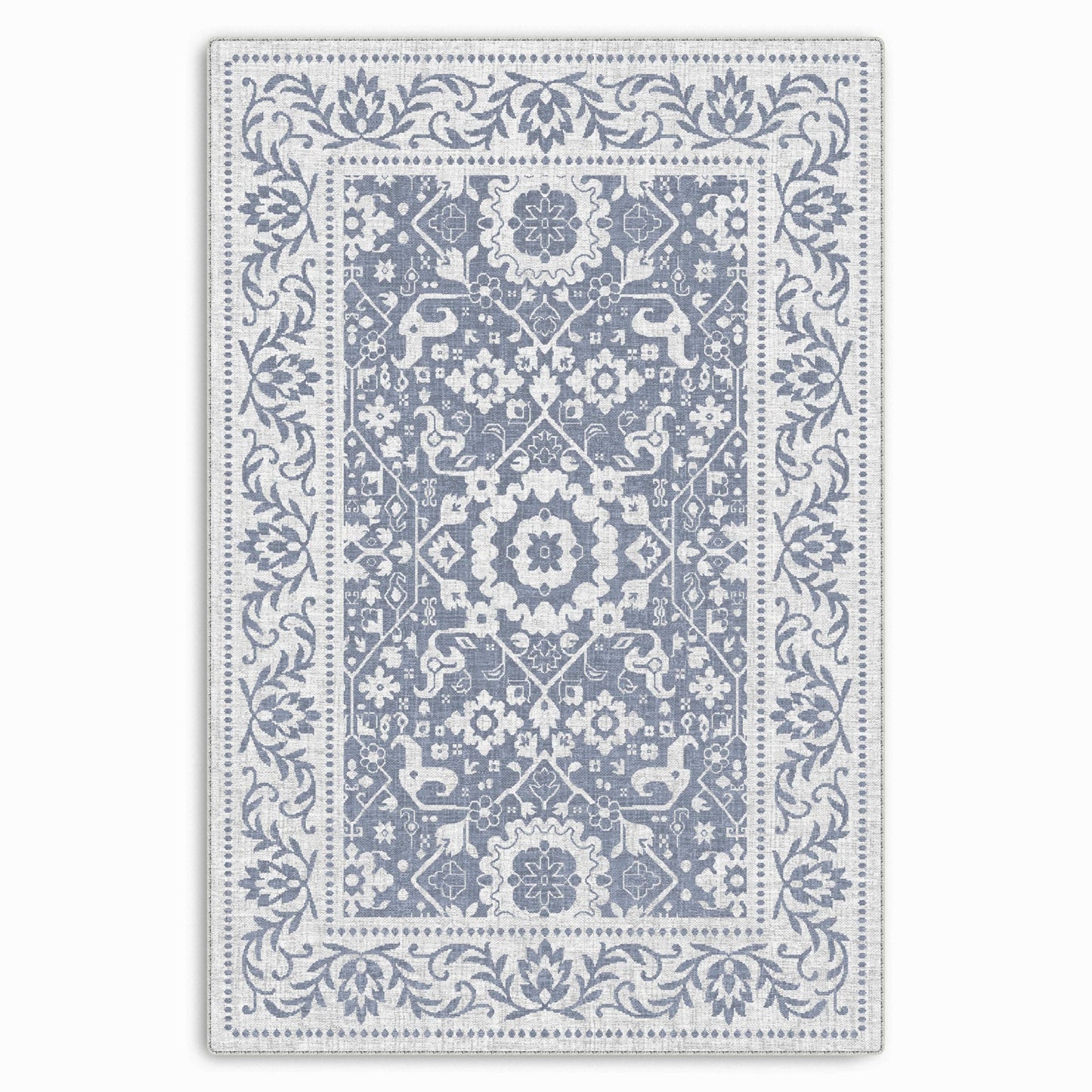 RW7124 washable chenille area rug viewed from above