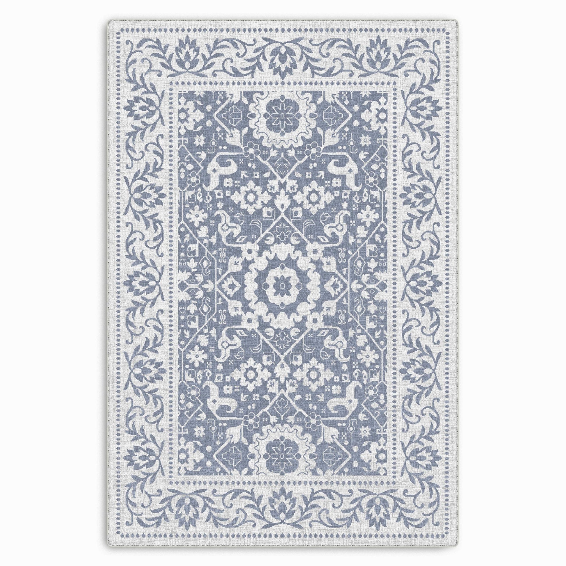 RW7124 washable chenille area rug viewed from above