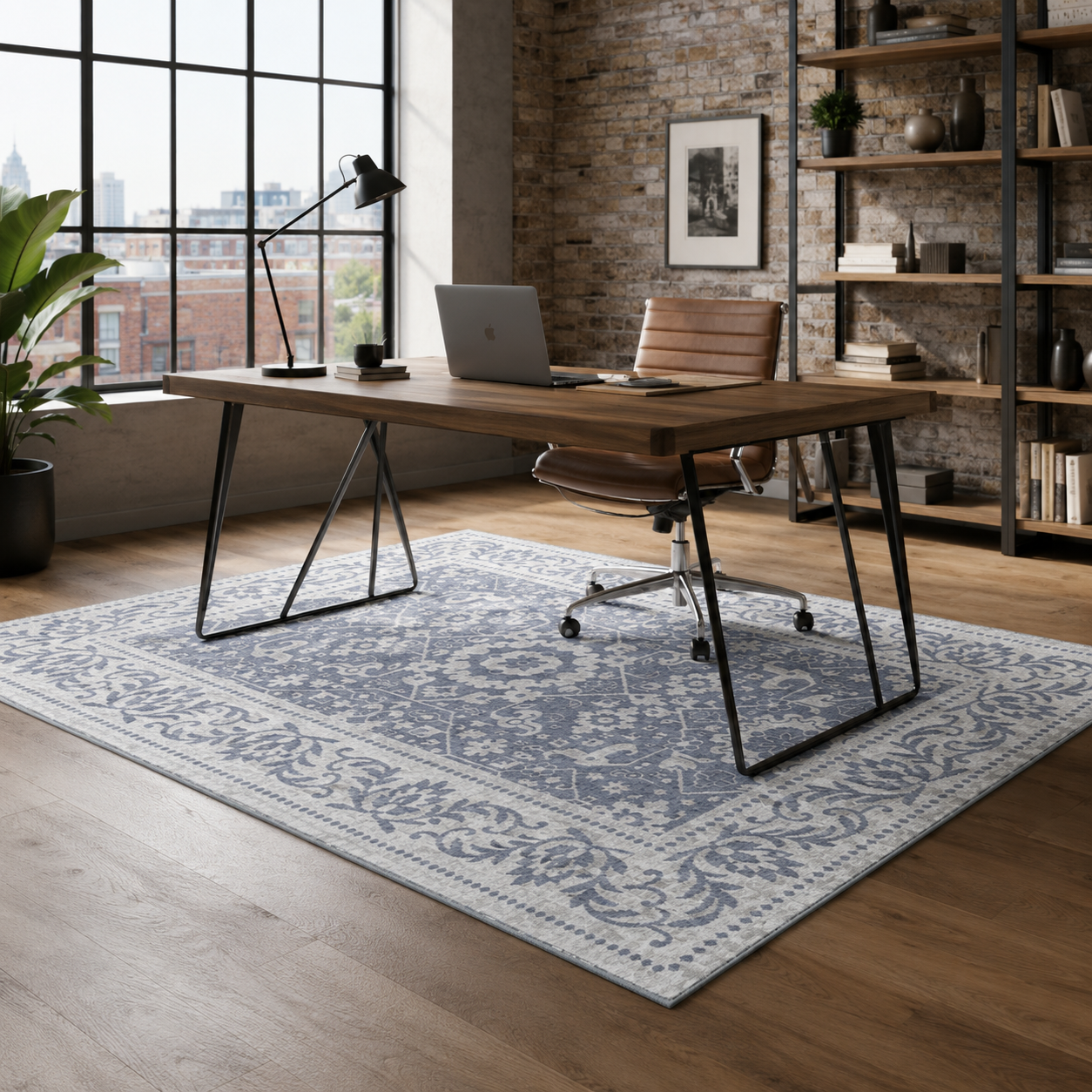 RW7124 washable chenille rug texture and pattern detail