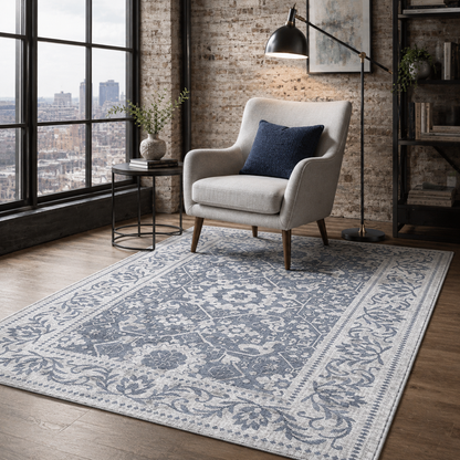 RW7124 washable chenille rug texture and pattern detail