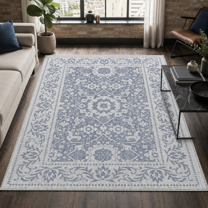 RW7124 washable chenille rug texture and pattern detail