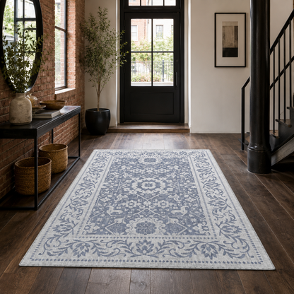 RW7124 washable chenille rug texture and pattern detail