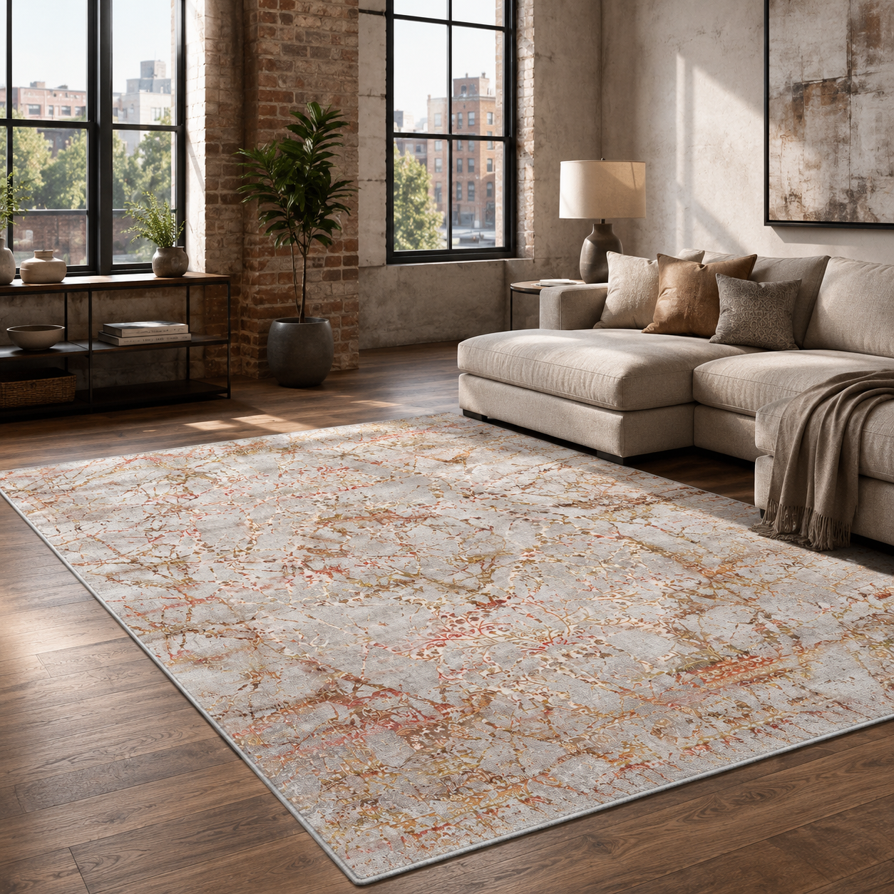 RW7125 washable chenille area rug