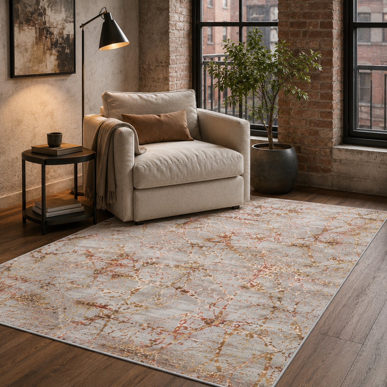 RW7125 washable chenille rug texture and pattern detail