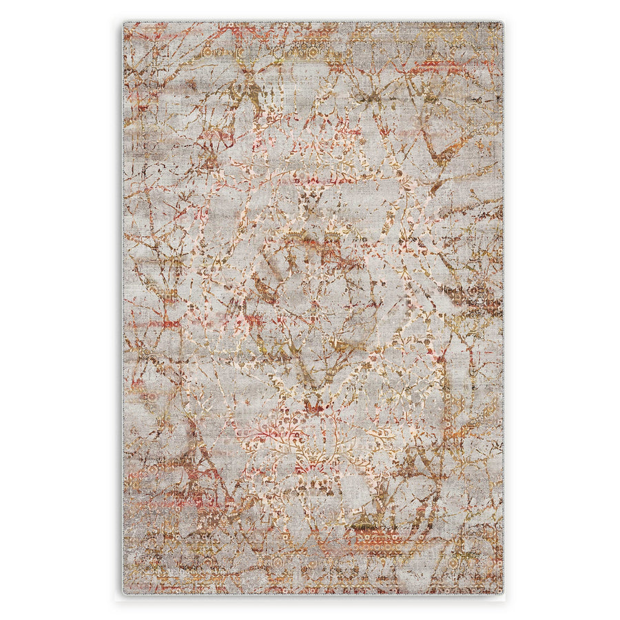 Studio Linework Terracotta Traditional Washable Rug