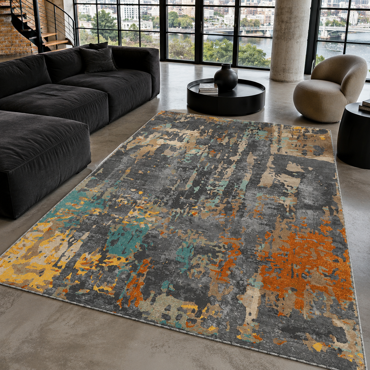 RW7126 washable chenille rug texture and pattern detail