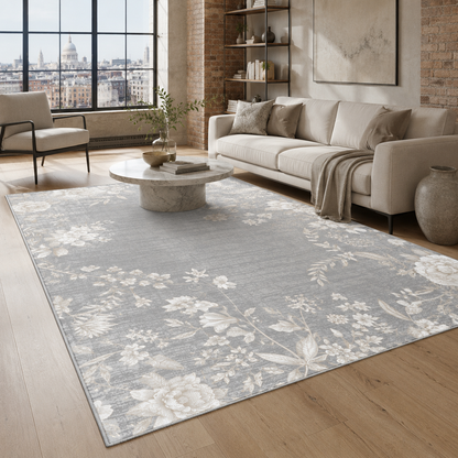 RW7127 washable chenille rug texture and pattern detail