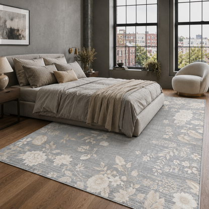 RW7127 washable chenille rug texture and pattern detail
