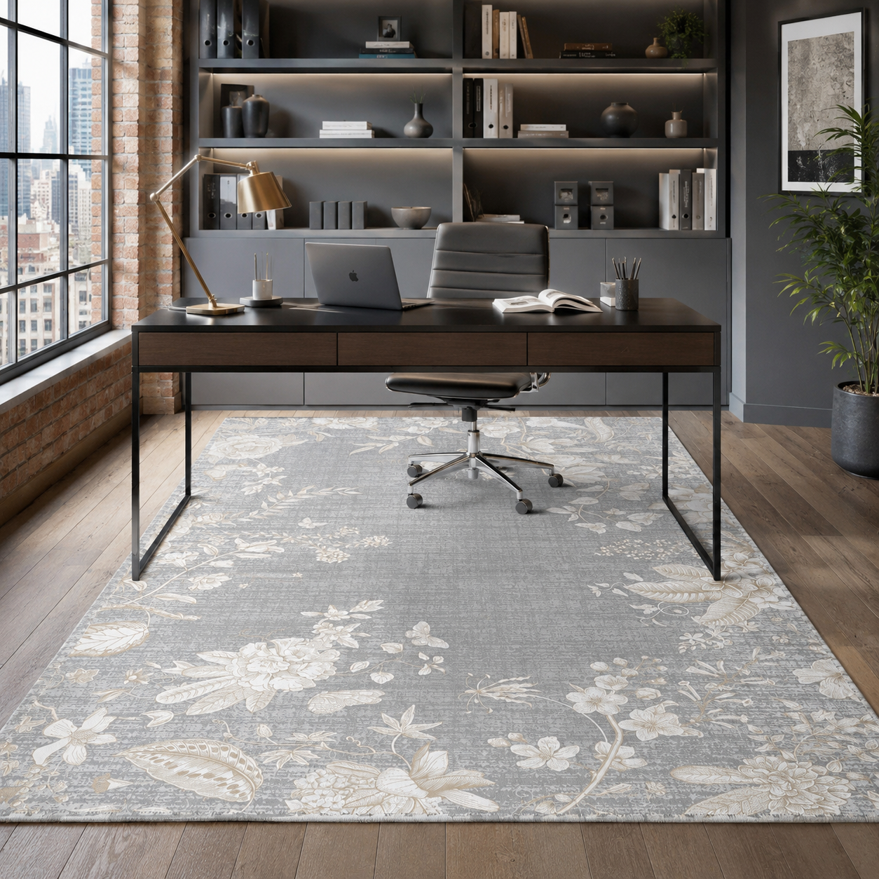RW7127 washable chenille rug texture and pattern detail