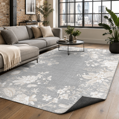 RW7127 washable chenille rug texture and pattern detail
