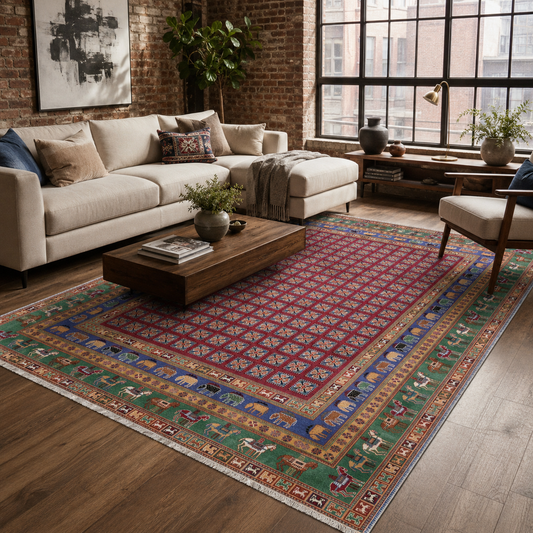RW7128 washable chenille area rug