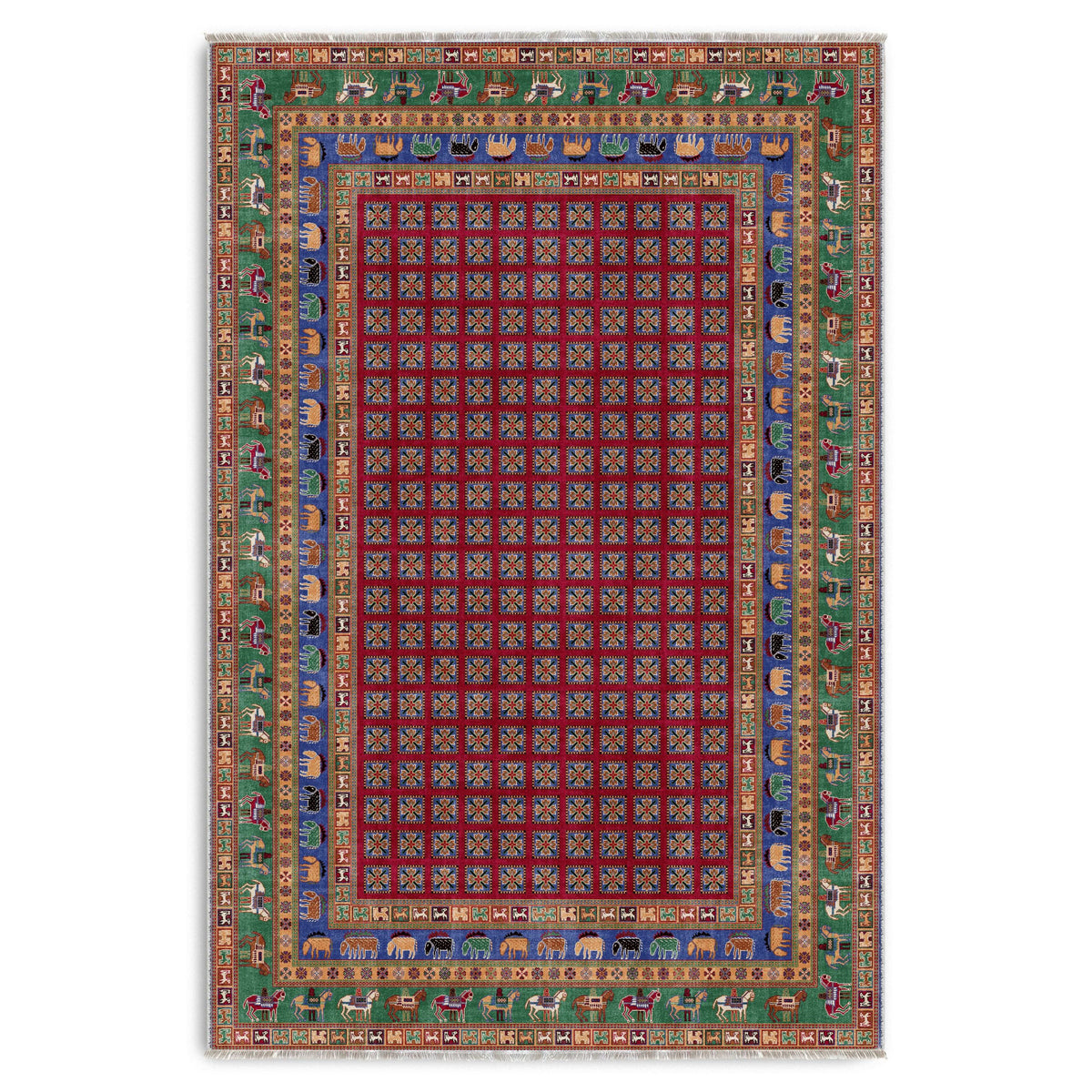 RW7128 washable chenille area rug viewed from above