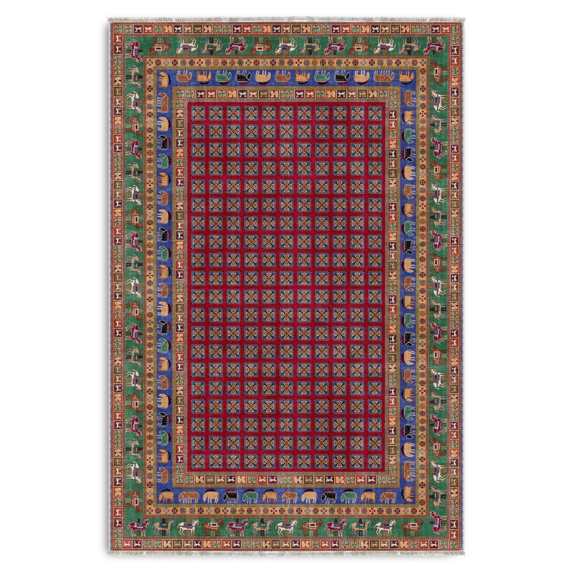 RW7128 washable chenille area rug viewed from above
