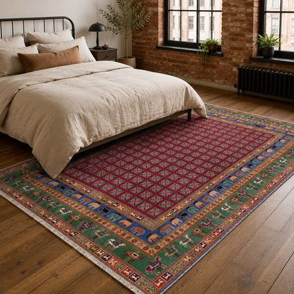 RW7128 washable chenille rug texture and pattern detail