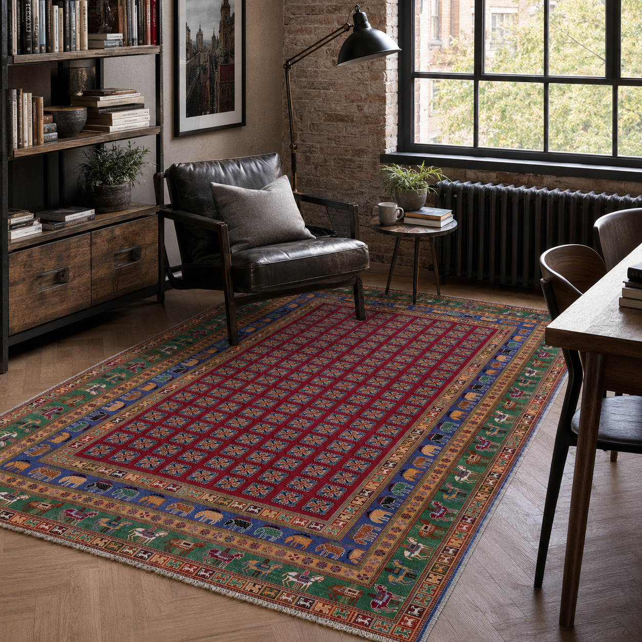 RW7128 washable chenille rug texture and pattern detail