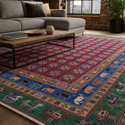 RW7128 washable chenille rug texture and pattern detail