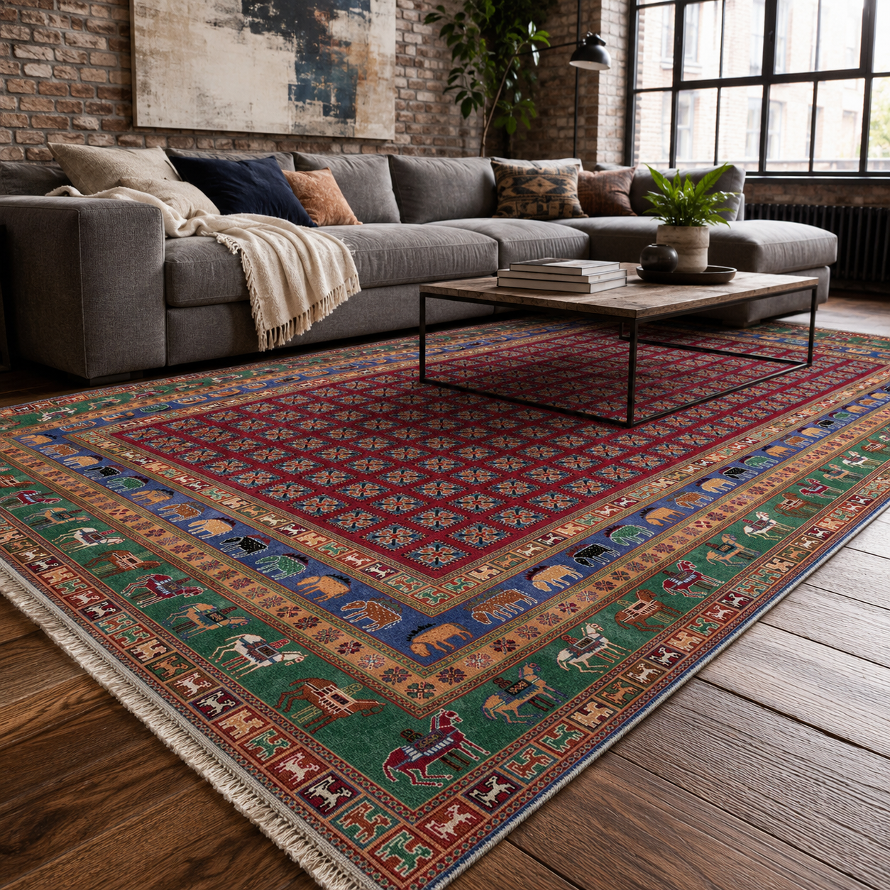 RW7128 washable chenille rug texture and pattern detail