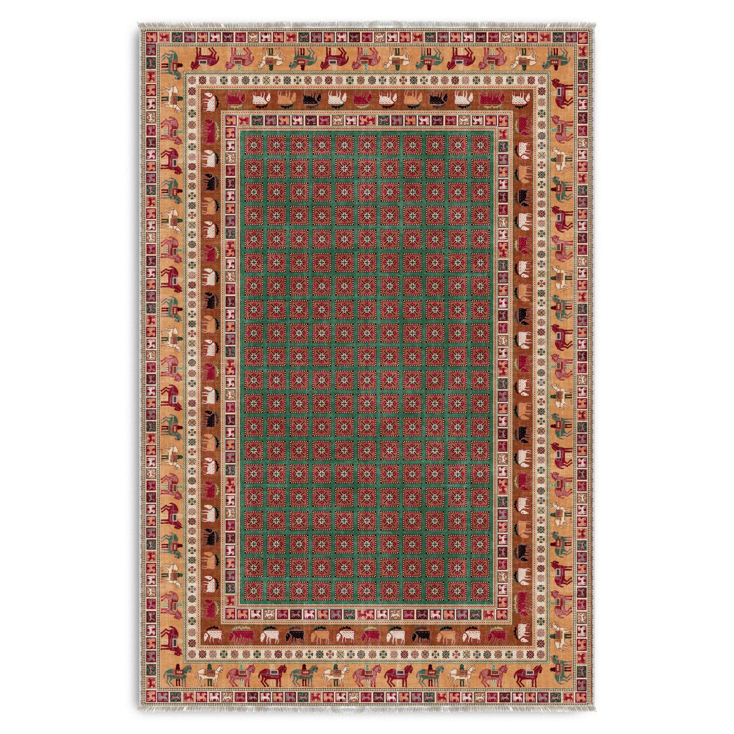 RW7129 washable chenille area rug viewed from above
