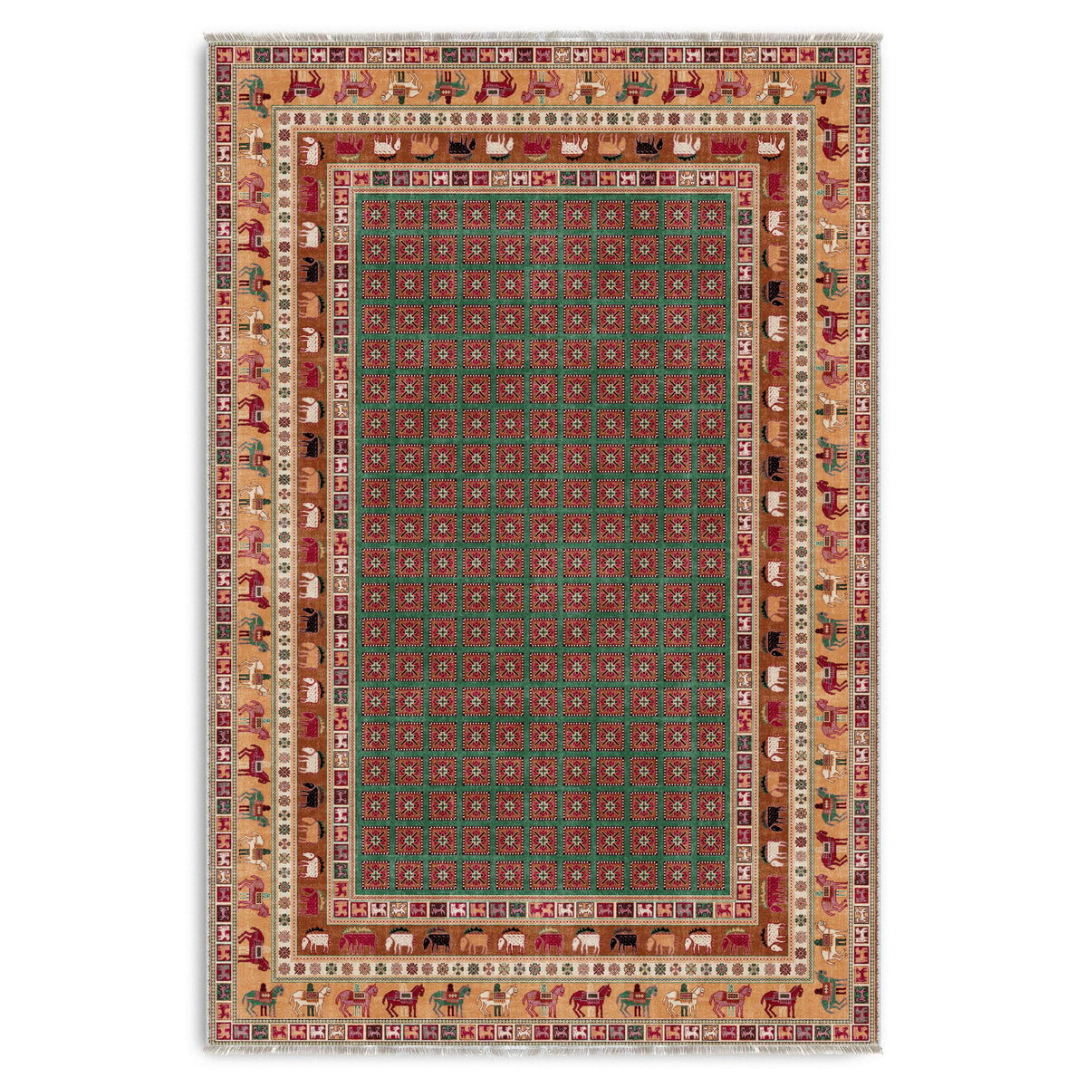RW7129 washable chenille area rug viewed from above