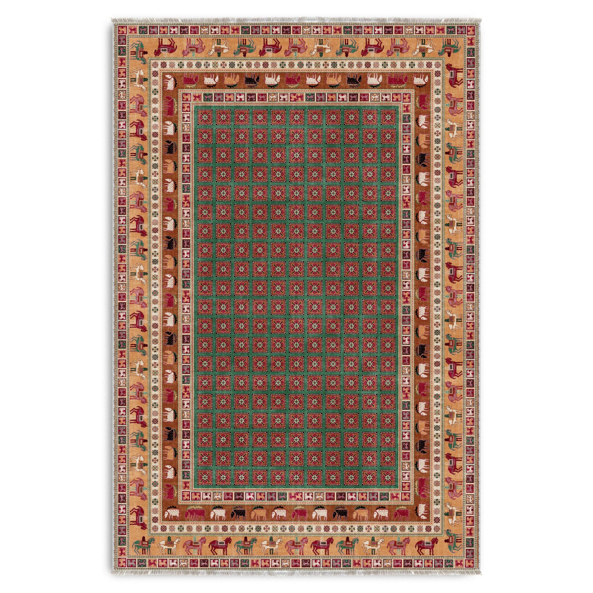 RW7129 washable chenille area rug viewed from above